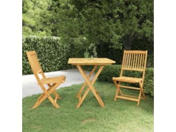 Vidaxl 3 Pcs Conjunto Jantar Dobrável P/ Jardim Madeira Acácia Maciça