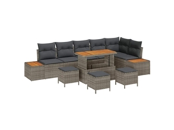 Maison Exclusive - Conjunto De Sofá De Jardim 10 Pcs Cinzeto Rattan Sintético