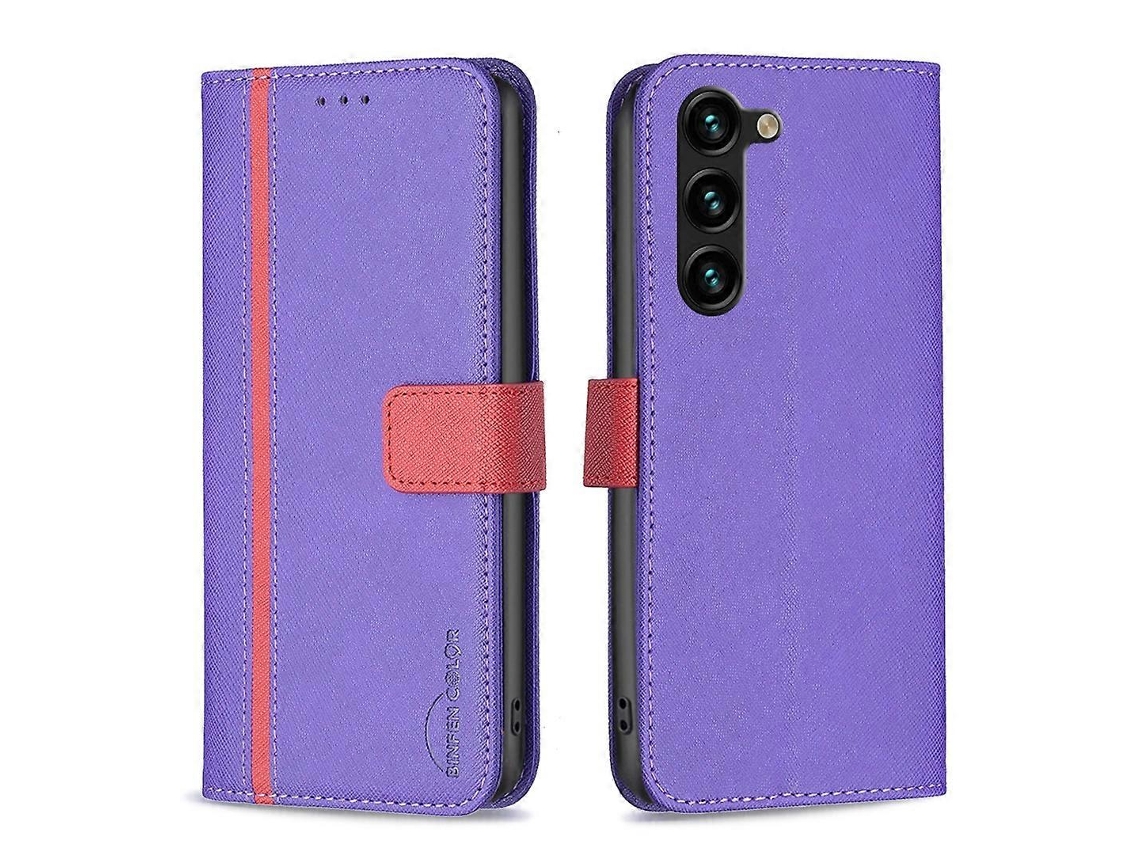 Capa De Celular Em Couro Com Textura Cruzada, Na Cor Correspondente À Samsung Galaxy S23+ 5g Bf13.