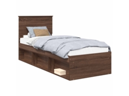 Estrutura da Cama com Cabeceira Carvalho Marrom MAISON EXCLUSIVE 75x190 cm