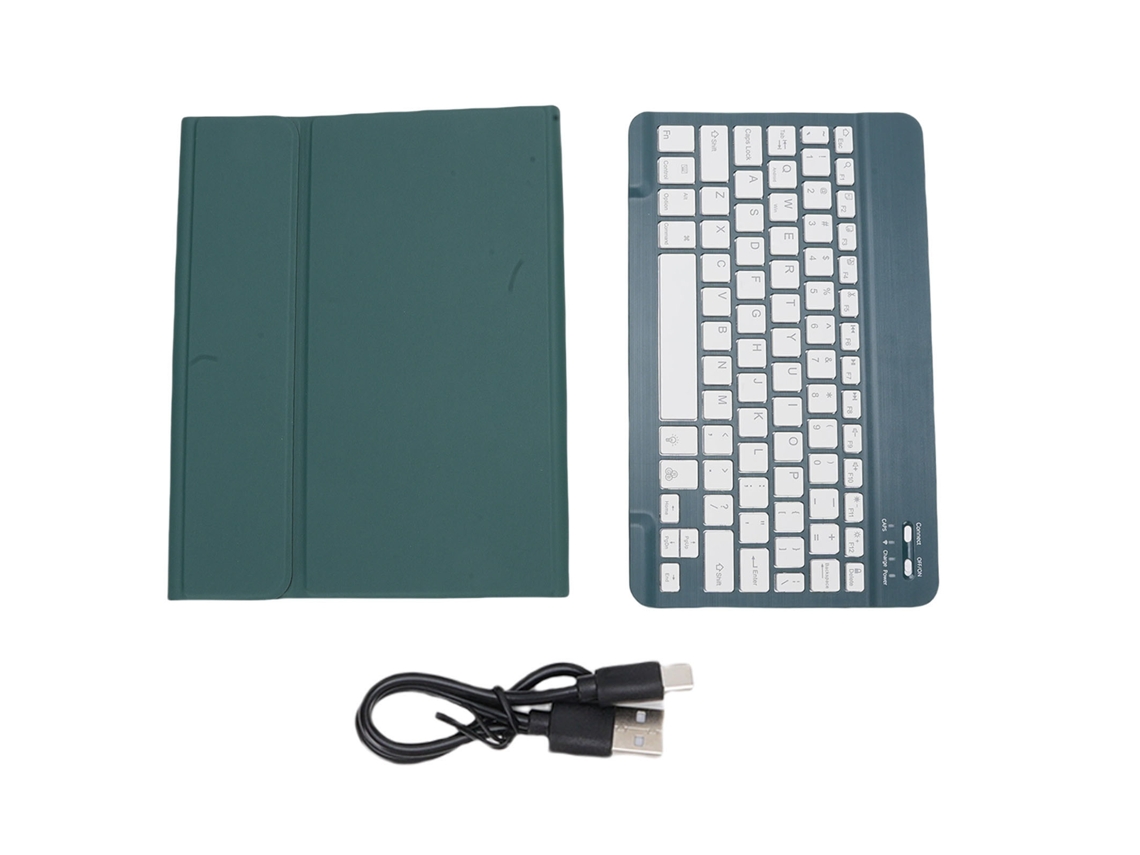 Capa Protetora Com Teclado (teclado Sem Fio Desmontável Com Retroiluminação 7 Cores, Design De Portfólio Aberto Com Suporte Para Lápis)