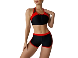 Bikini Esportivo Feminino Vermelho XL com Zíper Frontal