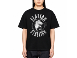 Rockinstone Rocky Movie Chalk Stallion Black Adult T-shirt Size:xxl
