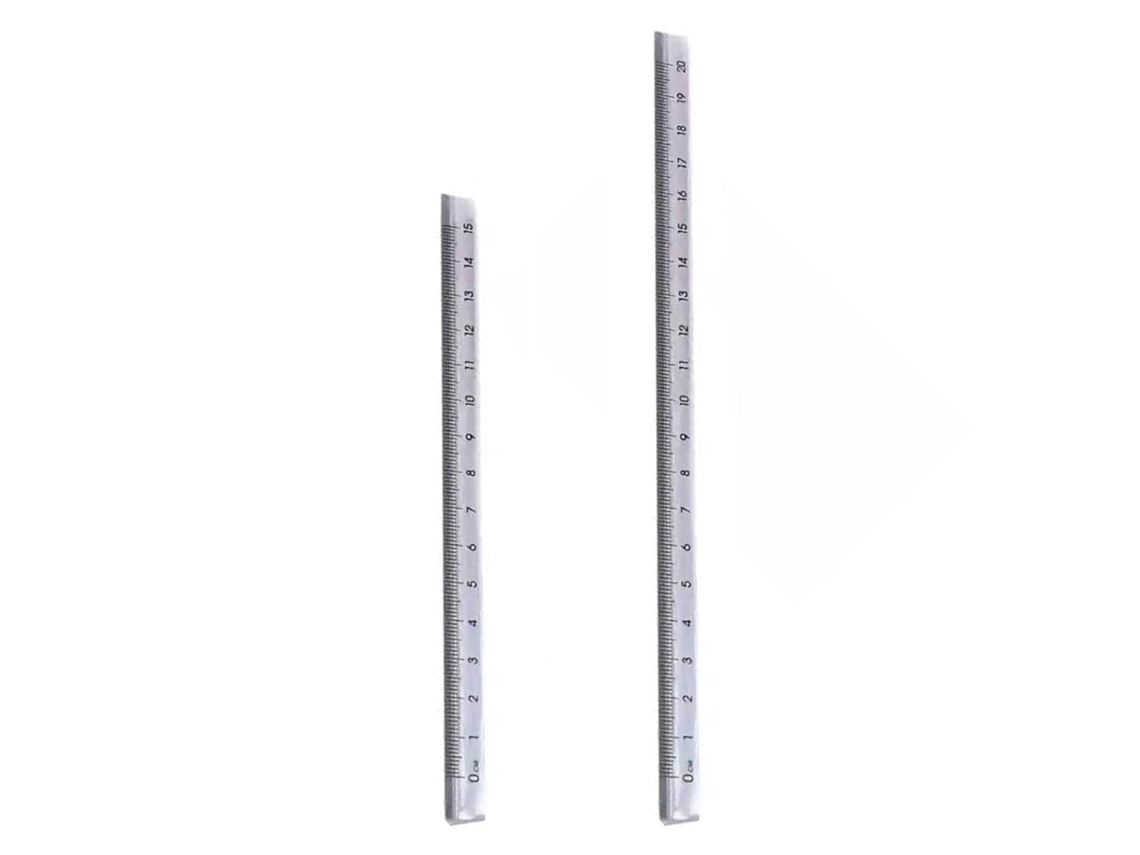 Conjunto De Réguas Triangulares Transparentes, Escala 15 Cm E 20 Para