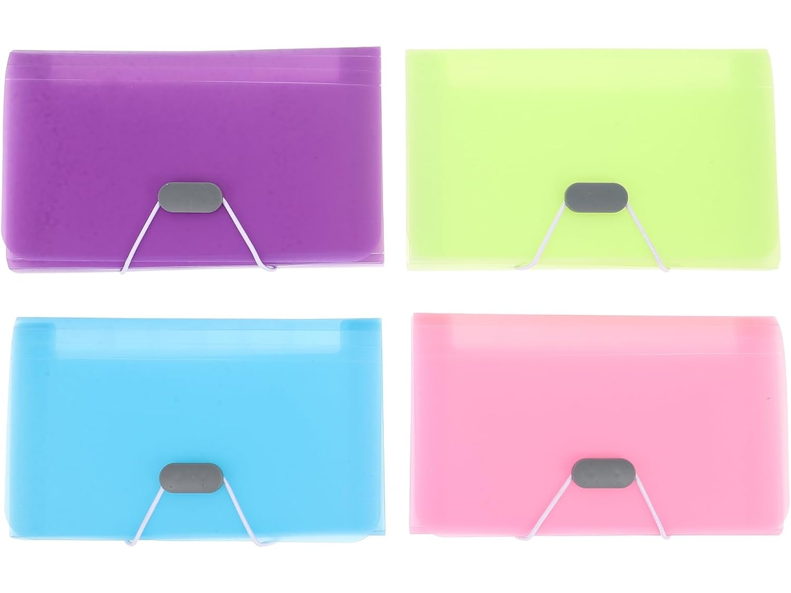 Organizador de Arquivos Expansível Uonlytech A6, Conjunto de 4 Peças, Tons Pastel, Bolsa Portátil para Documentos