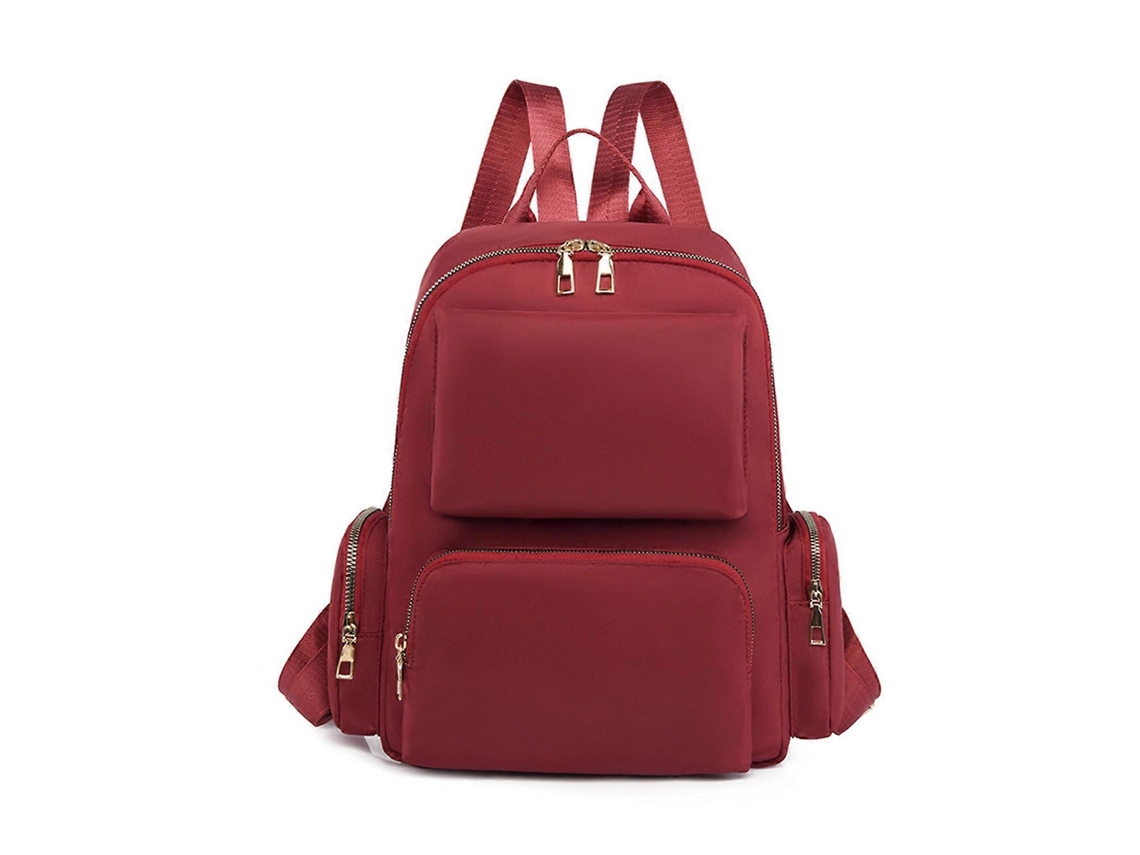 Mochila Escolar De Grande Capacidade, Mochila Universitária Para Estudantes, Adolescentes E Mulheres, Mochila Casual Para Laptop, Vermelha.