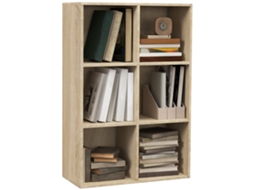 Estante Moderna Madeira 6 Nichos 65,5x30x97,5cm Carvalho