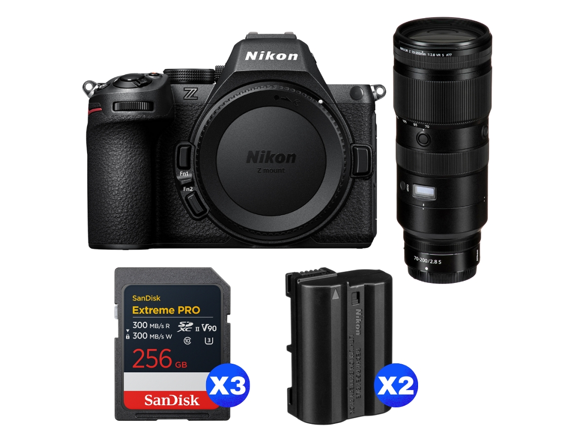 Z5 Ii + 70 200mm F/2.8 Vr S + 3 Sandisk 256gb Extreme Pro Uhs ii Sdxc + 2 Nikon En el15c + Ebook “20 Dicas para Fotos Que Impressionam” NIKON