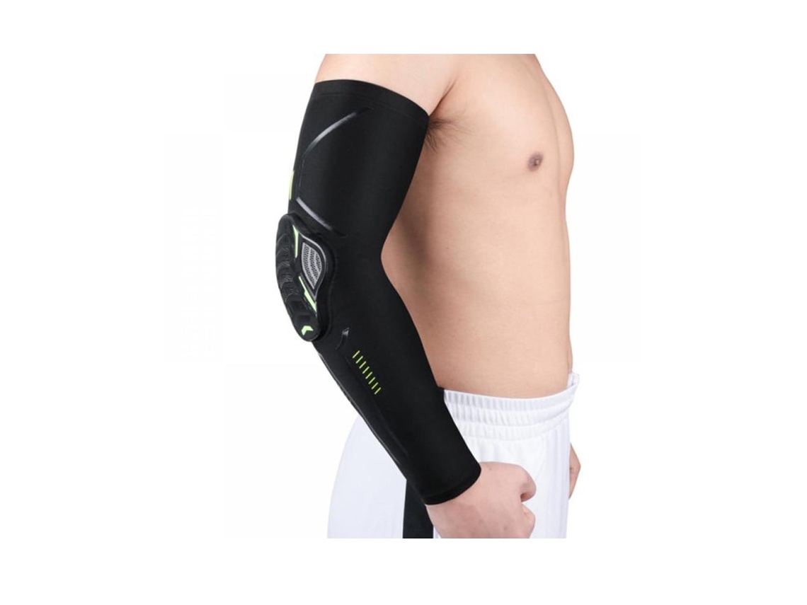 Protetor de braço esportivo elástico em formato de colmeia para cotovelos, ideal para beisebol, basquete e ciclismo (preto, 2 unidades)