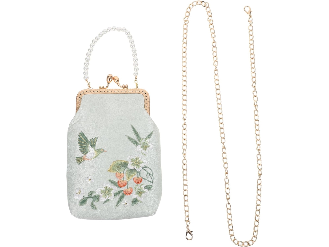 Bolsa De Ombro Feminina Vintage Em Brocado Bordado Com Estampa Floral Chinesa, Estilo Carteira Étnica.