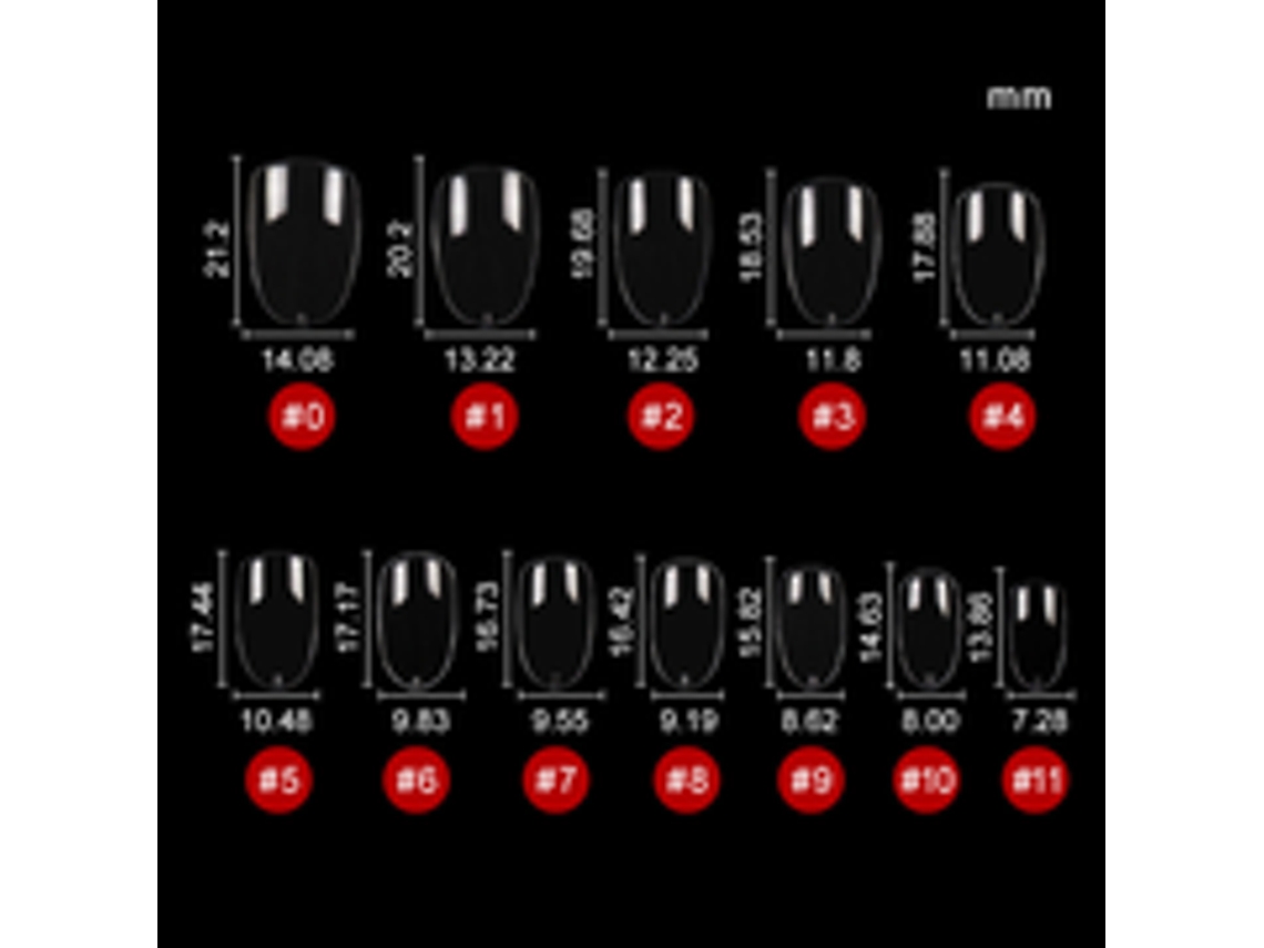 Pacote com 552 Pontas de Unhas Unhas de Gel Semi-Matte para Extensões. NEVEANCE