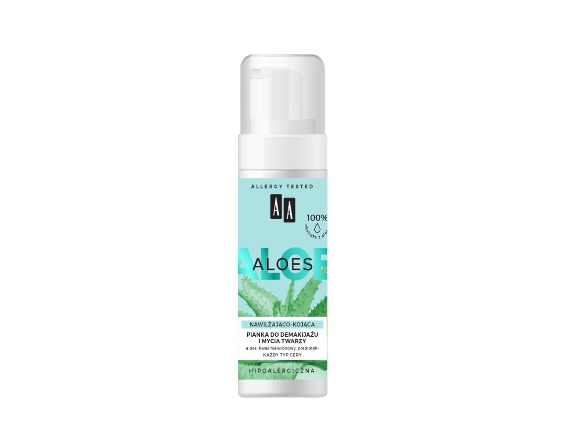 Aloes Espuma De Limpeza Suave Com Aloe Vera, Hidrata E Acalma A Pele, 150ml. Aa