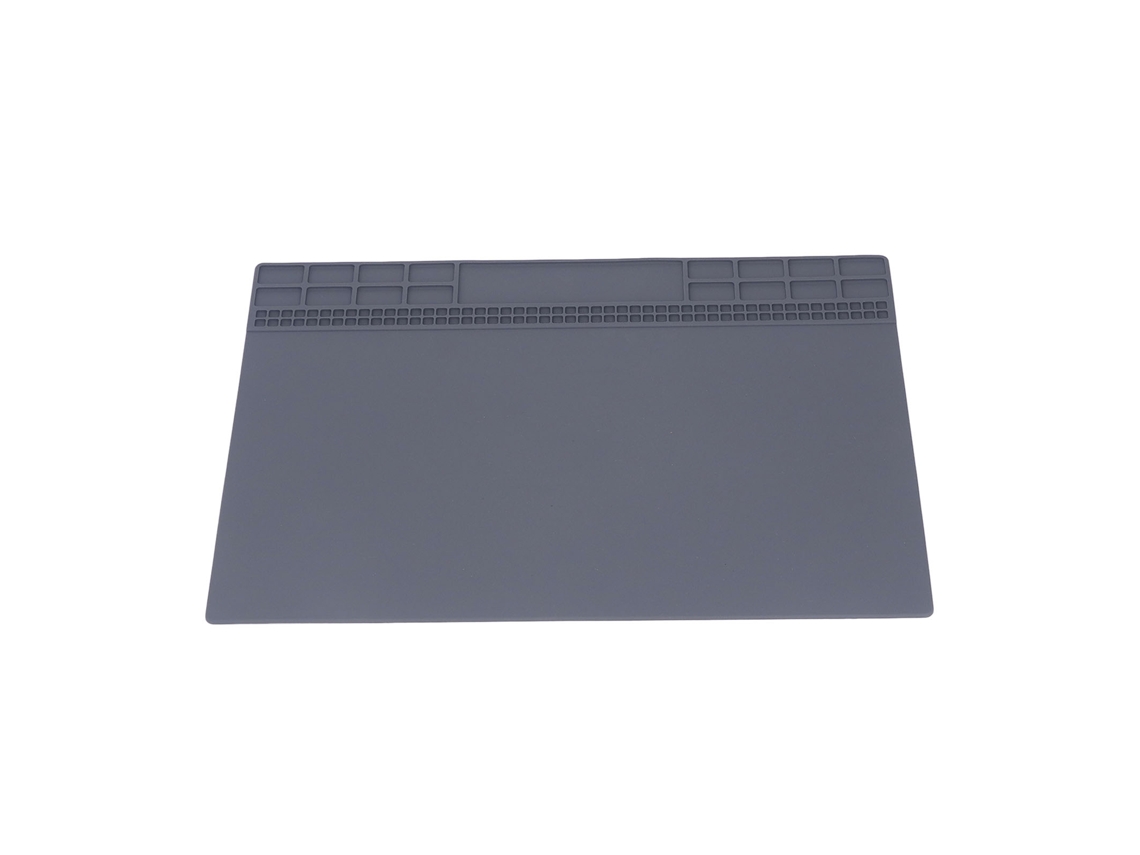 Tapete de reparo de silicone isolante e antiderrapante Orevant com espaço para guardar celular e tablet.