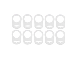 10 Adaptadores De Anel De Silicone Transparente Para Manequim De Chupeta Botão