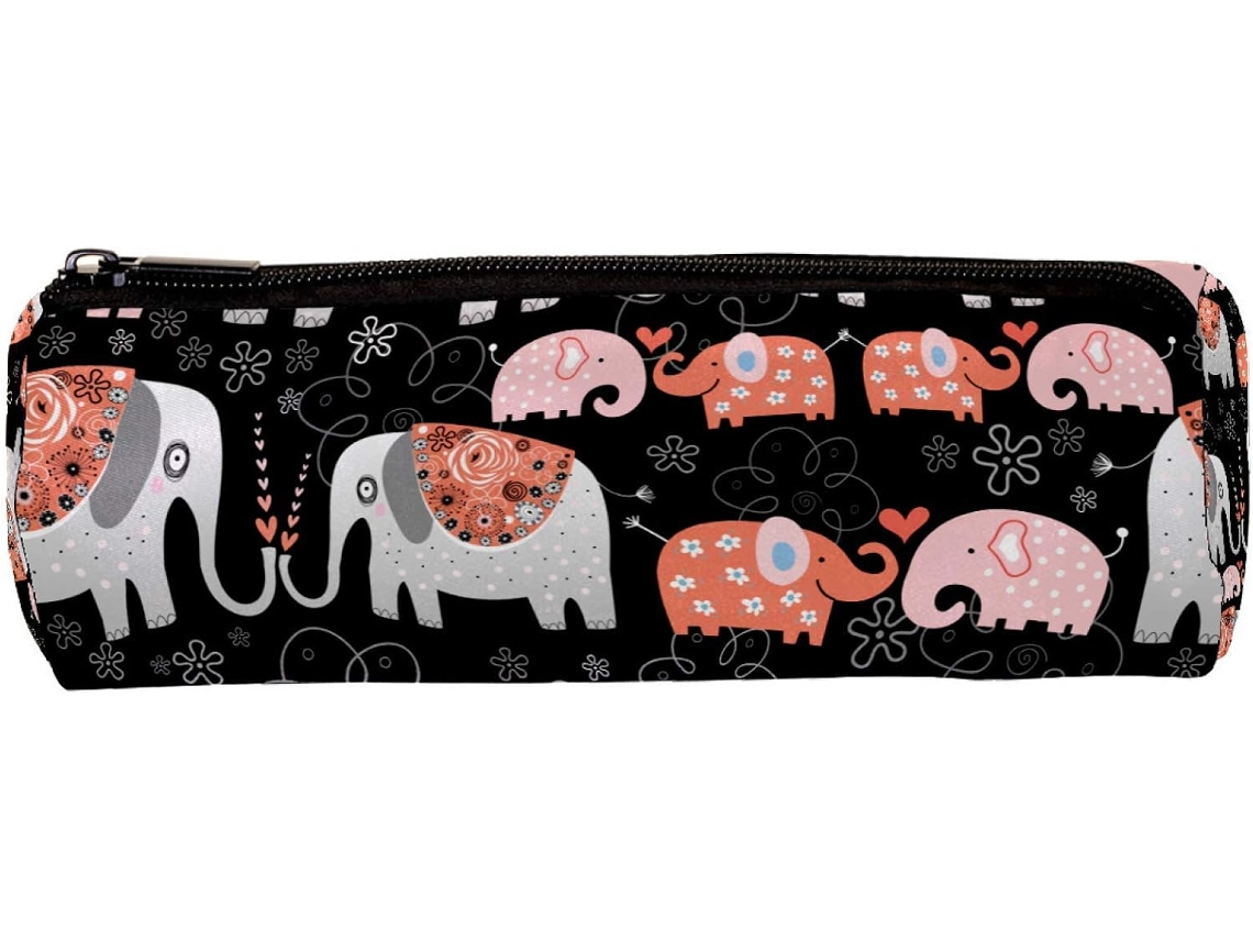 Lápis estilosos com estampa floral de elefante em estilo boho.