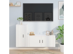Vidaxl 2 Pcs Conjunto Móveis De Tv Derivados De Madeira Branco