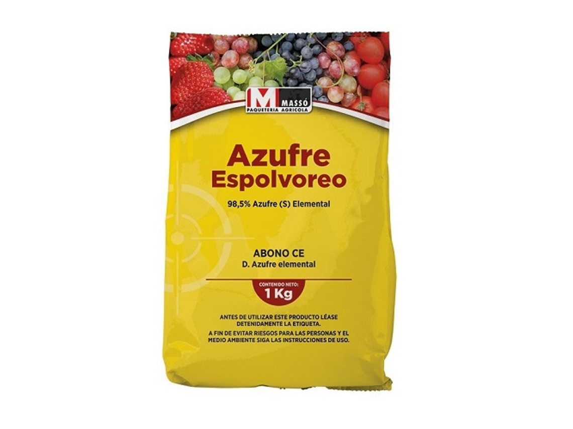 MASSÓ Azufre Espolvoreo 98 5% Abono Ce Bolsa 1 kg