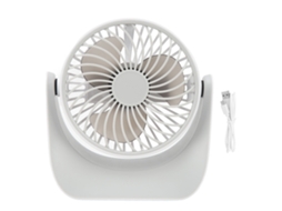 Ventilador de Mesa USB Mini com 3 Modos de Velocidade e Cabeça Giratória para Escritório Casa Escola