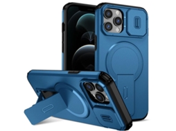 Capa Com Suporte Magsafe Para Iphone 12 Pro Max - Abertura Deslizante Com Proteção De Câmara