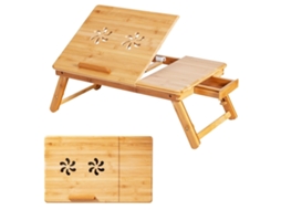 Mesa de Bambu Ajustável para Laptop, Tampo Inclinável e Dobrável NORTHIX