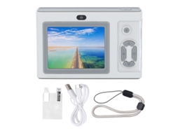 Câmera Digital Com Tela 2.4 Polegadas 1080p Hd Lentes Duas Zoom 4x Com Reprodutor Mp3 E Luz De Preenchimento Led Cinza