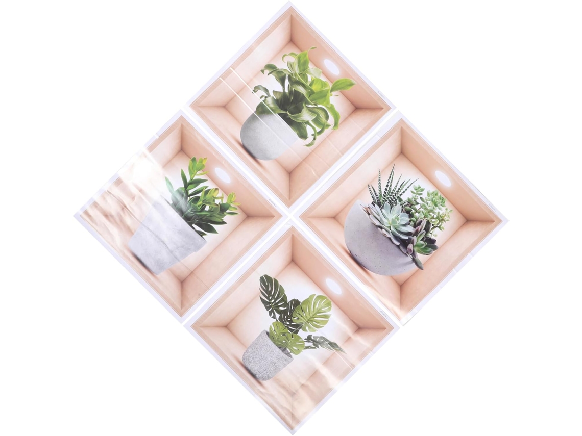 De 4 Adesivos De Parede Decorativos Em Pvc Fosco Com Desenhos De Flores E Vasos Para Decoração De Paredes De Salas De Gokoco