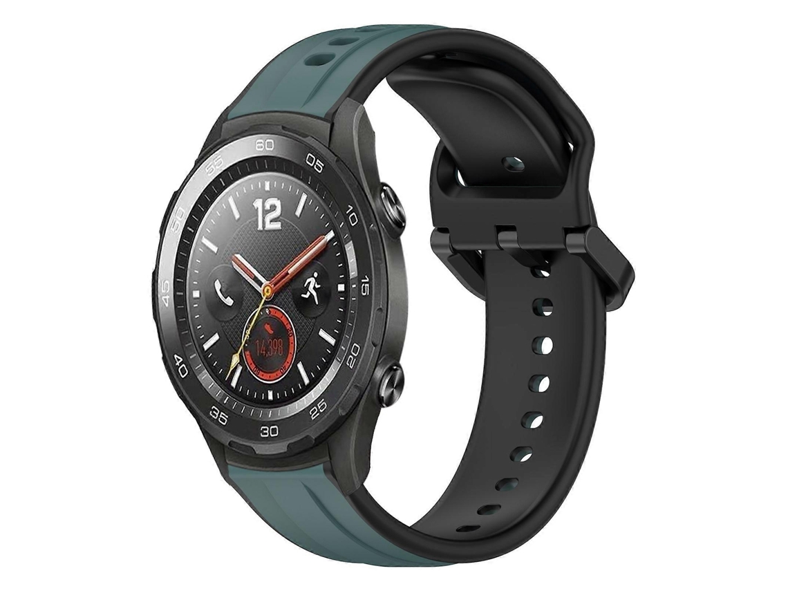 Pulseira De Silicone Bicolor Com Formato Convexo De 20 Mm Para Huawei Watch 2