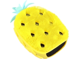 Escova De Banho Ergonômica Veemoon, Silicone Amarelo, Formato De Abacaxi, Para Limpeza E Esfoliação Da Pele, Com Esponja
