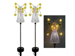 2 Pack Luzes Solares Anjo Led Jardim Decoração Impermeável Natal Halloween S/MARCA