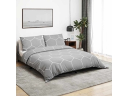 Vidaxl Conjunto De Capa De Edredão 140x200 Cm Algodão Cinza