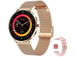 Relógio Inteligente T8pro 1.32 Amoled Com Chamada Bluetooth E Design Ultrafino Ouro Rosa Yunzii