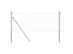 Cerca Euro Com 13 Postes Aço Galvanizado Vidaxl Prateado Aço (50 X 0.4 M)