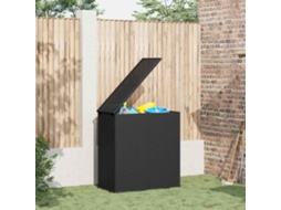 Vidaxl Caixa Para Almofadões De Jardim 100x49x103,5 Cm Vime Pe Preto