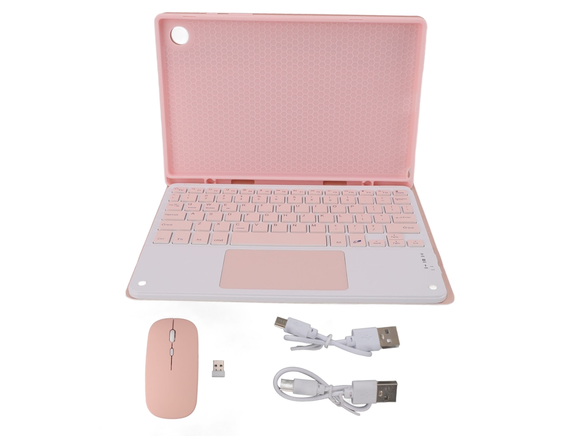 Capa Para Tablet (teclado Bluetooth Magnético, Teclado Bluetooth Táctil) Capa De Couro Com Slot Para Caneta, Rato De Carregamento, Samsung, Rosa
