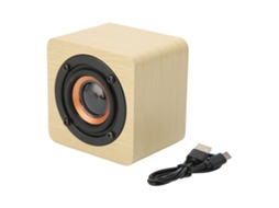 Caixa De Som Bluetooth Sem Fio Multifuncional Retro Com Estilo De Grão De Madeira Amarelo Para Casa Viagem E Exterior