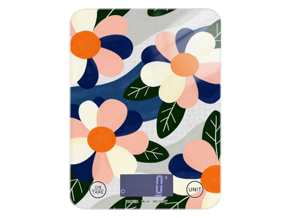 Mini Balança Digital Perda De Peso, Design Moderno Floral E Abstrato, Balança De Viagem, 5kg 12lbs, 5g, Balança