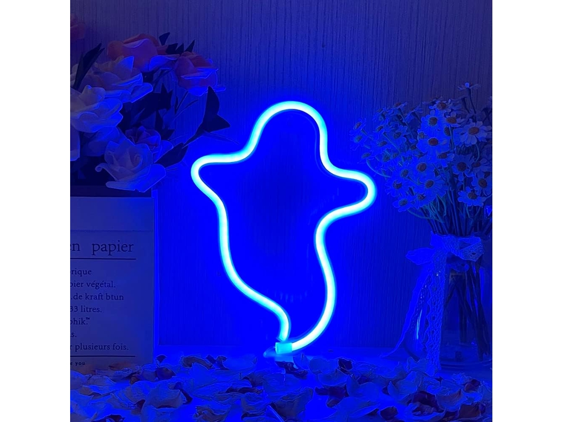 Letreiro De Neon Led, Formato De Fantasma, Tema De Halloween, Para Quarto, Salão De Jogos, Bar, Festas E Parede