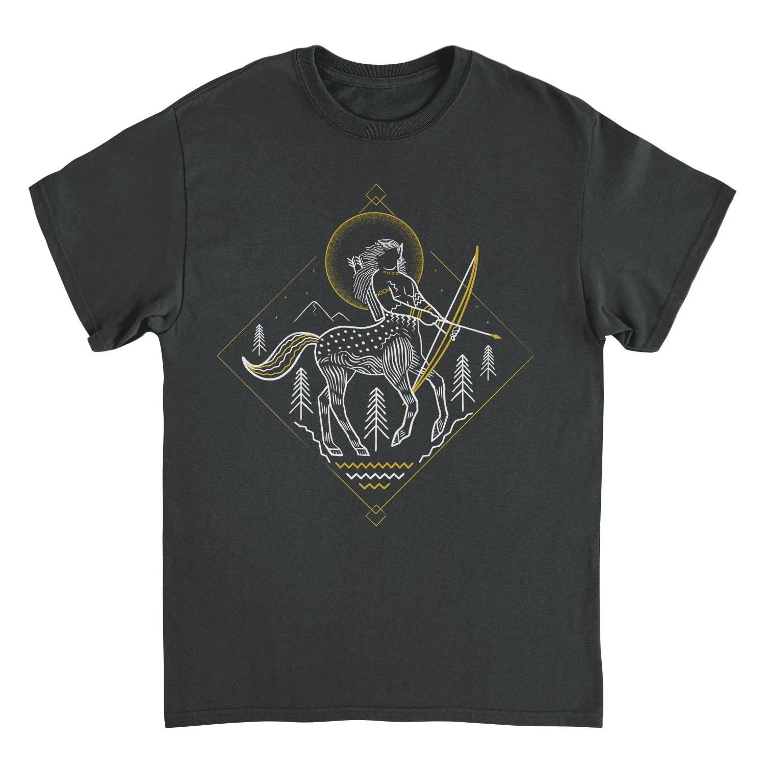 Unisex Adult T-shirt Rockinstone Harry Potter Minimalist Centaur Outline Blacksizexxxl