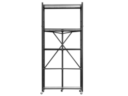 Estante Metálica Dobrável Com 5 Níveis E Rodas 81 X 36 X 183 Cm Succebuy, Preta