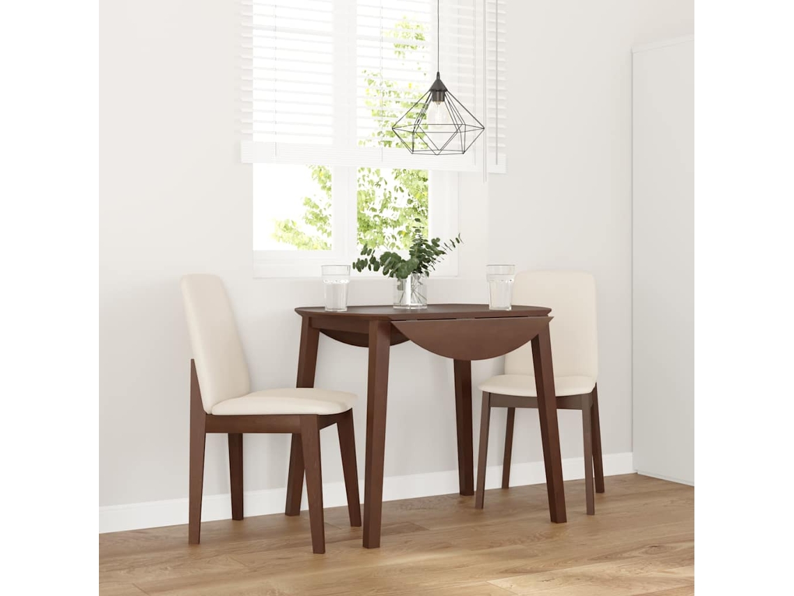 Vidaxl Cadeiras De Jantar Com Almofadões 2 Pcs Madeira Maciça Castanho