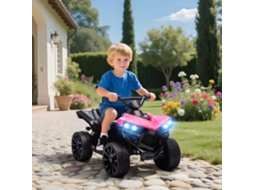 Quad Elétrico Infantil 6v Com Ré, Música, Farol Led, Rosa