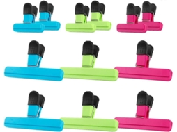 12 Pinzas para Bolsas de Alimentos Clip Airtight de Plástico Resistente Con Agarre Antideslizante para Café Papas Y Bolsas de Comida
