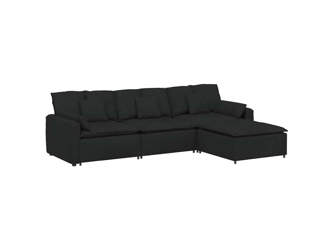 Sofá Modular Vidaxl Preto Tecido