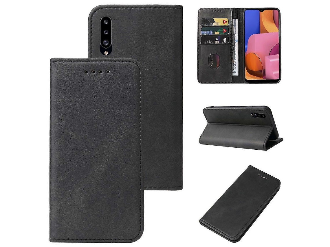 Capa De Couro Com Fecho Magnético Para Samsung Galaxy A20s