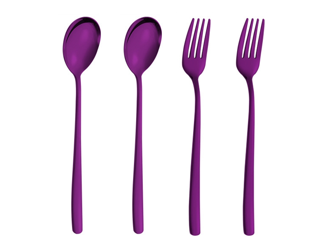 Conjunto de Garfos Coloridos para Jantar 4 Peças Talheres Modernos NEVEANCE