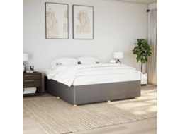 Vidaxl Cama Sem Colchão 180x200 Cm Tecido Castanho-acinzentado
