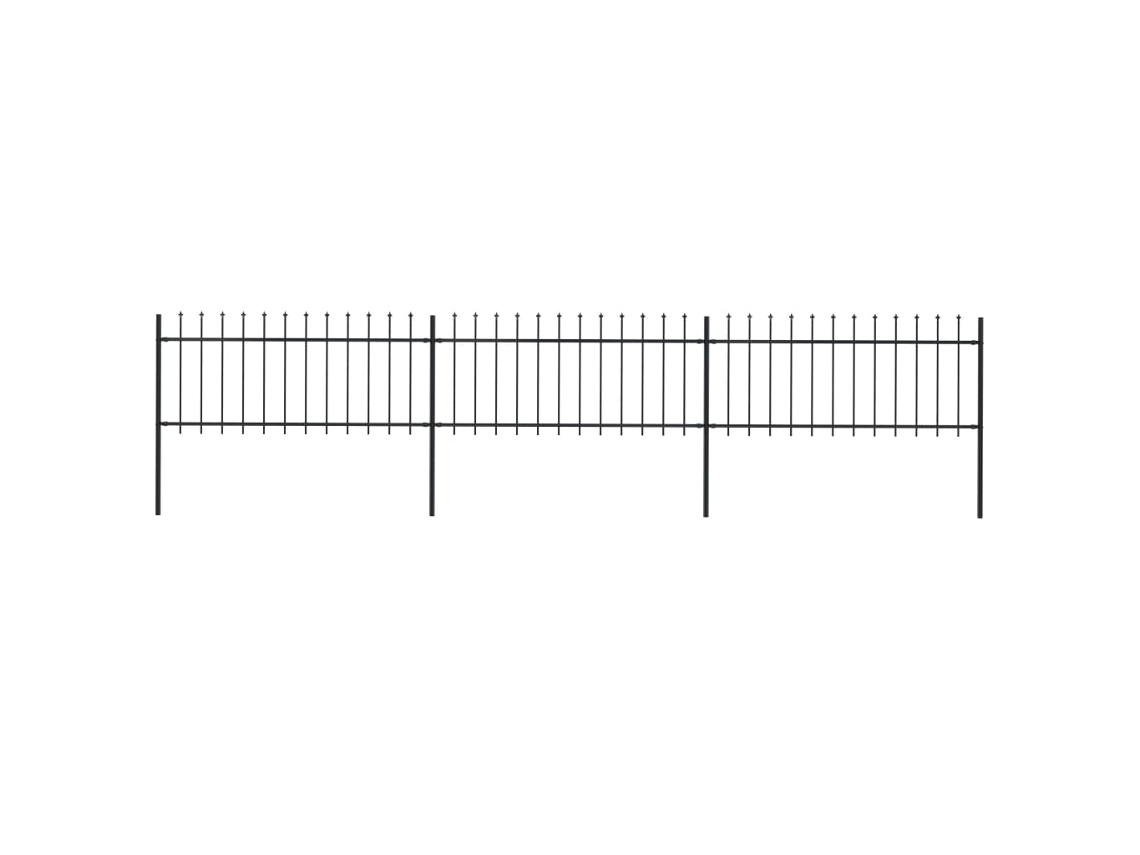 Cerca Jardim Com Topo Em Lanã§as 5,1x0,8 M Aã§o Preto DKD HOME DECOR