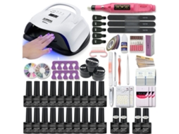 Manicure Set,nail Art Kit With 120w/54w Led Nail Lamp,colors Uv Polishing Gel Polishing Nail Art Kit Combo H9