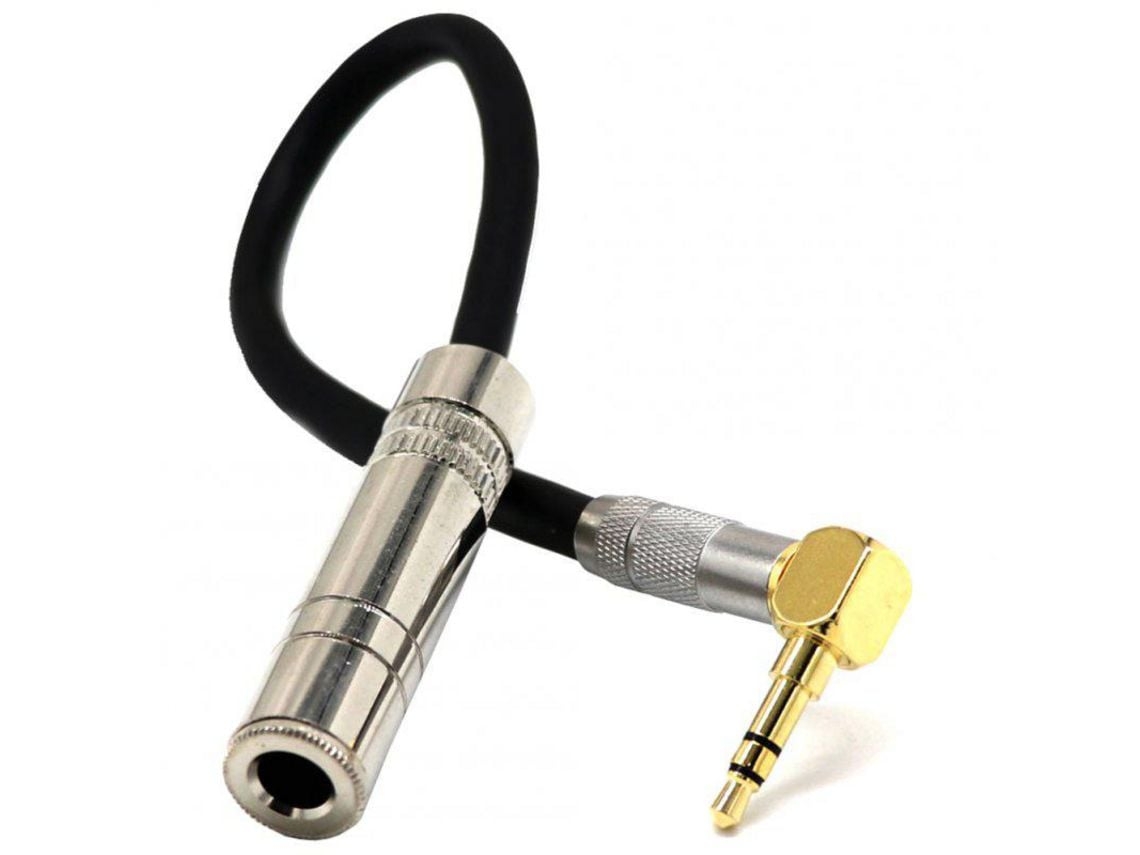 Conector Estéreo Macho De 3,5 Polegadas Com Extensão Estéreo De 6,35 Polegadas, Cabo De Áudio Curvo, Como Mostrado Na Imagem*.