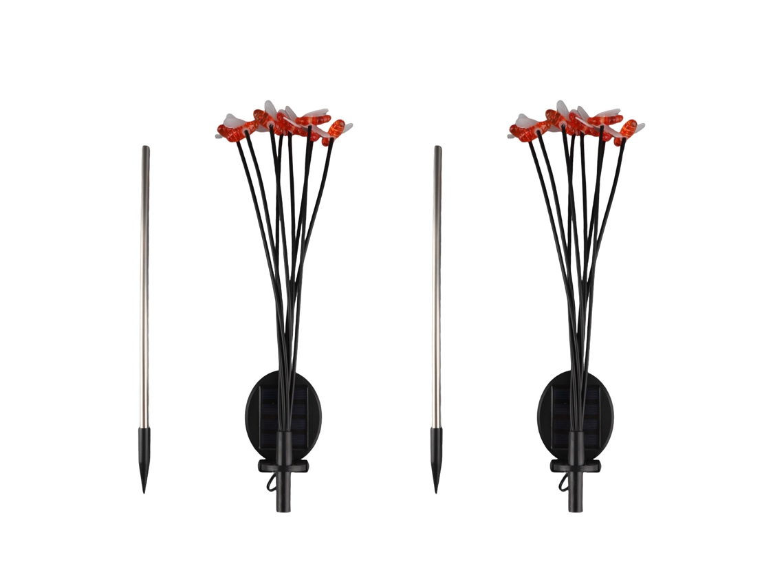 2set luzes abelha solar Ip65 8 leds lâmpada solar decorativa jardim, pátio, yard, grama | S/MARCA